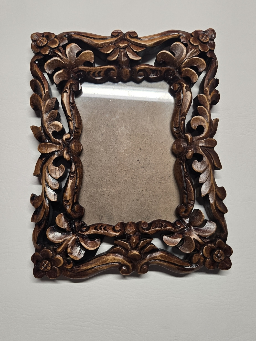 Vintage Ornate Picture Frame Baroque French Rococo Hollywood Regency Clear Glass